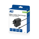 ACT Connectivity USB-C laptoplader 100W met Power Delivery-profielen, 2 meter Zwart