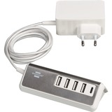 Brennenstuhl Estilo meervoudige USB-lader Wit/roestvrij staal