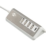 Brennenstuhl estilo meervoudige USB-lader Wit/roestvrij staal