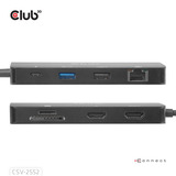 Club 3D 9-1 Dual HDMI Display USB-C Hub PD3.0 100W dockingstation Zwart