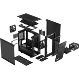 Fractal Design Meshify 2 Mini Black TG Dark Tint midi tower behuizing Zwart | 2x USB-A | 1x USB-C | Tempered Glass