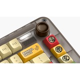 Iqunix ZX75 Happy Ape Wireless Mechanical Keyboard, gaming toetsenbord Bruin/geel, US lay-out, IQUNIX Moonstone Turbo, RGB leds, 75%, Hot-swappable, Double-shot PBT, 2.4GHz | Bluetooth 5.1 | USB-C