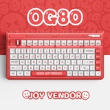 Iqunix OG80 Joy Vendor Wireless Mechanical Keyboard, gaming toetsenbord Rood/wit, US lay-out, IQUNIX Moonstone, RGB leds, 80% (TKL), Hot-swappable, PBT, 2.4GHz | Bluetooth 5.1 | USB-C