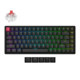 Keychron K2 QMK-C1 RGB mechanisch toetsenbord Zwart, US lay-out (QWERTY), Keychron Super Red, 75%, RGB, Cherry double-shot PBT, Bluetooth 5.2 | USB-C