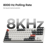 Keychron Q3 Ultra-M3 8K Wireless Custom Mechanical Keyboard Zwart, US lay-out (QWERTY), Keychron Silk POM Brown, 80% (TKL)	, RGB, Hot swap, 8K, 2.4 GHz | Bluetooth 5.2 | USB-C