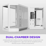 NZXT H6 midi tower behuizing Wit | 2x USB-A | 1x USB-C | Tempered Glass
