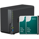 Synology DiskStation DS223 incl. 2x Synology Plus 4 TB harde schijf nas Zwart, 3x USB-A 3.2 (10 Gbit/s)