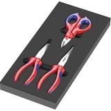 Wera 9781 Schuimrubberen inzetstuk met KNIPEX tangen Set 2, 3‑delig tangenset Zwart/grijs, in schuiminzet voor werkplaatswagen