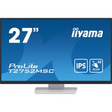 iiyama ProLite T2752MSC-W1 27" touchscreen monitor Wit, Touch, HDMI, DisplayPort, USB, Audio 