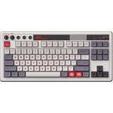 8BitDo Retro Mechanical Keyboard N Edition, gaming toetsenbord Grijs/donkerrood, US lay-out, Kailh Box White, TKL, Bluetooth Low Energy, Wireless 2.4G, USB
