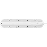 Brennenstuhl Estilo hoekstopcontact 4-voudig met USB-oplaadfunctie 6-voudige stekkerdoos met usb Wit/roestvrij staal, 6x stekker, 2x USB-A
