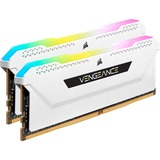 Corsair 32 GB DDR4-3200 Kit werkgeheugen Wit, CMH32GX4M2E3200C16W, Vengeance RGB PRO SL, XMP 2.0