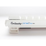 Ducky One 2 Pro Mini White Classic, gaming toetsenbord Wit, US lay-out, Cherry MX Silent Red, RGB led, Double-shot PBT, QUACK Mechanics, 60%