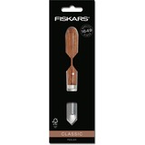 Fiskars Classic Schiller links 5 cm mes Houtkleur, Dunschiller | FSC-gecertificeerd Sucupira hout | rvs