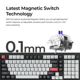 Keychron Q5 HE QMK Wireless Custom Keyboard, toetsenbord Zwart/wit, US lay-out, Gateron Double-Rail Magnetic Nebula, RGB leds, 96%, OSA double-shot PBT, hot swap, Knob, 2.4GHz | Bluetooth 5.1 | USB-C