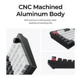 Keychron Q5 HE QMK Wireless Custom Keyboard, toetsenbord Zwart/wit, US lay-out, Gateron Double-Rail Magnetic Nebula, RGB leds, 96%, OSA double-shot PBT, hot swap, Knob, 2.4GHz | Bluetooth 5.1 | USB-C