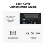 Keychron Q5 HE QMK Wireless Custom Keyboard, toetsenbord Zwart/wit, US lay-out, Gateron Double-Rail Magnetic Nebula, RGB leds, 96%, OSA double-shot PBT, hot swap, Knob, 2.4GHz | Bluetooth 5.1 | USB-C