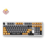 MCHOSE x Unbox Therapy - UT98 Mechanical Keyboard, toetsenbord Retro Therapy, Silent Peach V3 Switch, 98%, RGB, Hot swap, 2.4 GHz / USB-C / Bluetooth