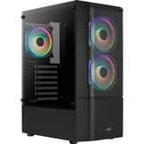 Aerocool Quantum Mesh v3 midi tower behuizing Zwart/grijs | 3x USB-A | RGB | Window