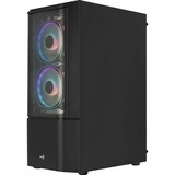 Aerocool Quantum Mesh v3 midi tower behuizing Zwart/grijs | 3x USB-A | RGB | Window