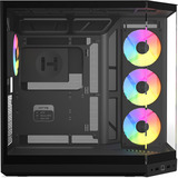 HYTE Y50 RGB Pitch Black midi tower behuizing Zwart | 2x USB-A | 1x USB-C | RGB | Tempered Glass