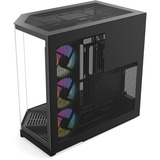 HYTE Y50 RGB Pitch Black midi tower behuizing Zwart | 2x USB-A | 1x USB-C | RGB | Tempered Glass