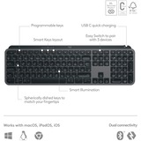 Logitech MX Keys S Advanced Wireless Illuminated Keyboard, toetsenbord Grafiet