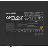 Montech Century II 1200W voeding  Zilver, 6x PCIe, 1x 12V-2x6, Kabelmanagement