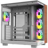Thermaltake View 380 XL WS ARGB midi tower behuizing Wit/houtkleur | 2x USB-A | 1x USB-C | RGB | Tempered Glass