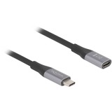 DeLOCK USB-C verlengkabel 40 Gbps, PD 3.1, 240 W, 2 meter Zwart/grijs