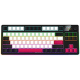 LORGAR KBP70TKLW RGB mechanisch gaming toetsenbord Zwart, US lay-out (QWERTY), LOGAR Toxic Purple, 80% (TKL)	, RGB, Hot-swappable, PBT Double-shot, Bluetooth | 2.4GHz | USB