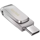 SanDisk Ultra Dual Drive Luxe 256 GB usb-stick Zilver, USB-A 3.2 Gen 1, USB-C 3.2 Gen 1