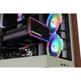 Thermaltake View 380 XL WS ARGB midi tower behuizing Lichtgroen/houtkleur | 2x USB-A | 1x USB-C | RGB | Tempered Glass