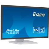 iiyama ProLite T2452MSC-W1 24" monitor Wit/zwart, Touch, HDMI, DisplayPort, USB, Audio 