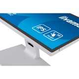 iiyama ProLite T2452MSC-W1 24" monitor Wit/zwart, Touch, HDMI, DisplayPort, USB, Audio 