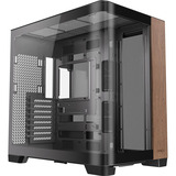 Antec C8 Curve Wood midi tower behuizing Zwart/houtkleur | 2x USB-A | 1x USB-C | Tempered Glass