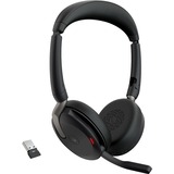 Jabra Evolve2 65 Flex on-ear headset Zwart, stereo, Microsoft Teams, Bluetooth, USB-A, USB-C