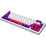 LORGAR KBP70MW RGB mechanisch gaming toetsenbord Wit, US lay-out (QWERTY), LOGAR Toxic Purple, 65%, RGB, Hot-swappable, PBT Double-shot, Bluetooth | 2.4GHz | USB
