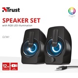 Trust Gemi RGB 2.0 luidsprekerset pc-luidspreker Zwart, RGB led