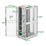 APC NetShelter SX AR3340W2, 42U server rack Wit/groen, 1991H x 750B x 1200D mm, met zijpanelen