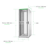 APC NetShelter SX, Networking Rack Enclosure, 42U, 1991H x 750W x 1200D mm server rack Wit/groen, AR3340W2