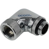 Alphacool HF angled adaptor 90° revolvable G1/4 outer thread to G1/4 inner thread verbinding Chroom