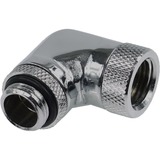 Alphacool HF angled adaptor 90° revolvable G1/4 outer thread to G1/4 inner thread verbinding Chroom