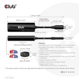 Club 3D USB-C naar HDMI 2.1+ PD 3.0 100 Watt adapter Zwart