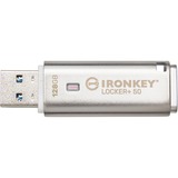 Kingston IronKey Locker+ 50 128 GB usb-stick aluminium, USB-A 3.2 Gen 1 (5 Gbit/s)