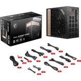 MSI MEG Ai1300P PCIE5, 1300 Watt voeding  Zwart, 8x PCIe, 1x 12VHPWR, Kabelmanagement