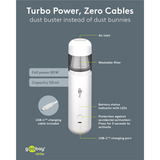goobay Cordless Mini Vacuum Cleaner Advanced handstofzuiger Wit