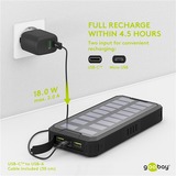 goobay Outdoor Solar Power Bank 20,000 mAh with Power Delivery powerbank Zwart