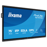 iiyama ProLite TE7515A-B2AG 75" 4K Ultra HD Public Display Zwart, HDMI, DisplayPort, USB-C, Audio, LAN, WiFi-6E, Bluetooth 5.0, Touch