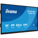 iiyama ProLite TE8613A-B3AG 85.6" 4K UHD touchscreen monitor Zwart, HDMI, DisplayPort, USB-C, Audio, LAN, WiFi-6E, BT 5.0, Android, Touch